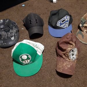 6 assorted hats